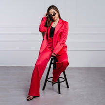 SATIN RED SUIT